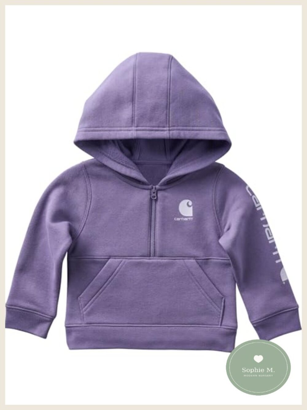Girls Half-Zip Hooded Fleece Sweatshirt with Pockets